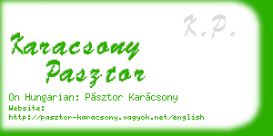 karacsony pasztor business card