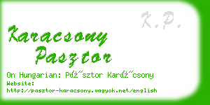 karacsony pasztor business card
